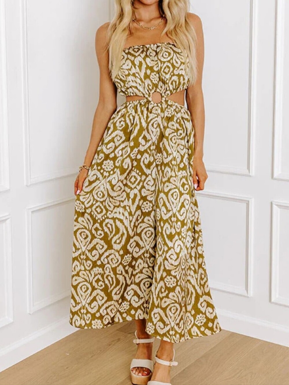 Backless Artsy Jumpsuit Wide-leg Beachy Bohemian Summer Vacation Geometric Print